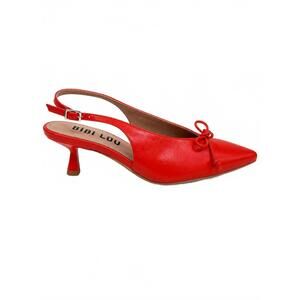 NEW BIBI LOU women's beatrix pointed toe heel in coral